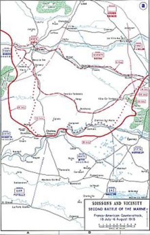 The Battle of Belleau wood Was part of the allied drive east away from an axis from Amiens to Paris.