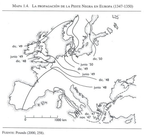 Llegada de la peste negra a Mallorca y a las costas levantinas