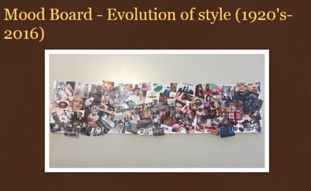 Mood board - evolution of style