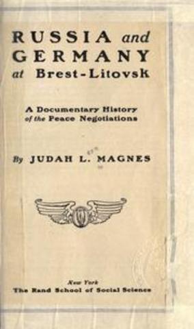 Russia and Germany signed a treaty called the Treaty of Brest- Litovsk. The Treaty gave Germany 30% of Russia's territory.