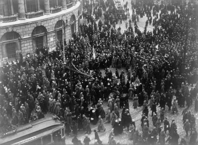 A Russian Revolution overthrows the Tsar and the New Government Vows to Stay in the War