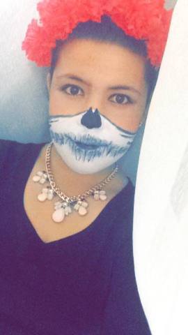 Me maquillé para el día de muertos