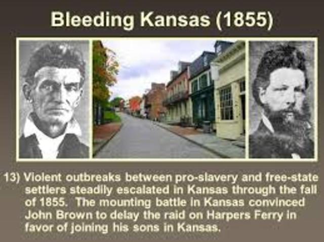 Why did violence break out in Kansas in the mid-1850s earning it the nickname “Bleeding Kansas”