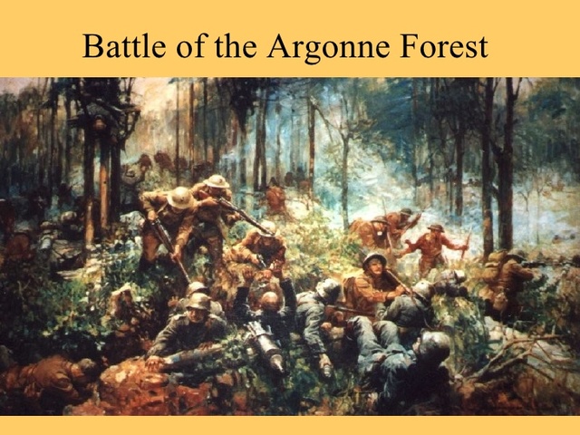Battle of Argonne Forest, Allied forces pushed pushed forward across a line