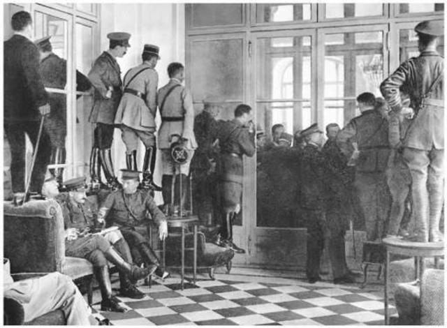 June 28th, 1919 - German delegates reluctantly signed the treaty. However, German anger at the Treaty Versailles would later sue the stage for another world war.