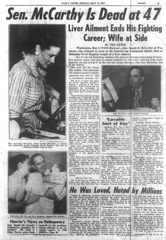 Joseph McCarthy: Key Figure Dies