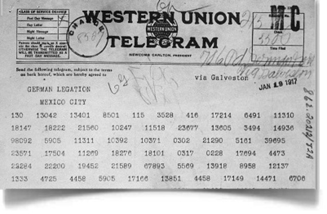 President Wilson was Shown the Zimmerman Telegrapm