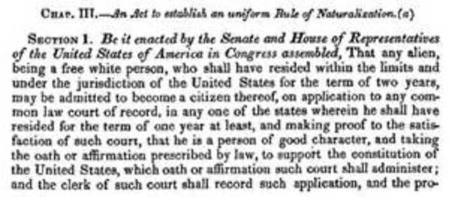 Naturalization Act of 1790