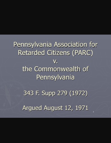 Pennsylvania Association for retarded citizens v. the Commonwealth of Pennsylvania