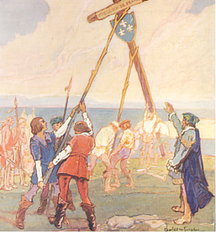 Cartier plante une croix