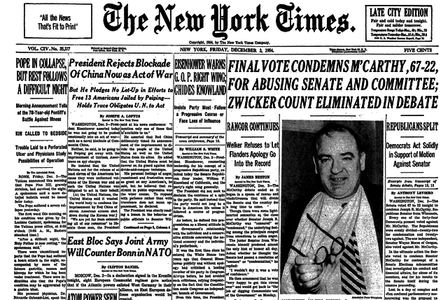 McCarthy censored by Senate