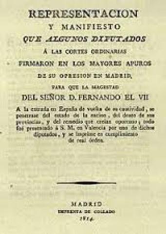 Vuelta de Fernando VII. Manifiesto de los persas.