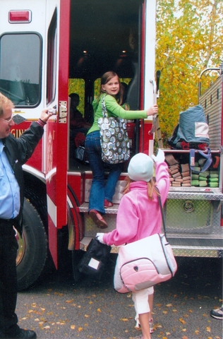 When I rode to school in a firetruck.
