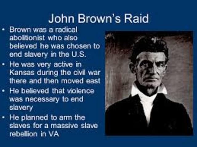 Abolitionist John Brown leads a small group