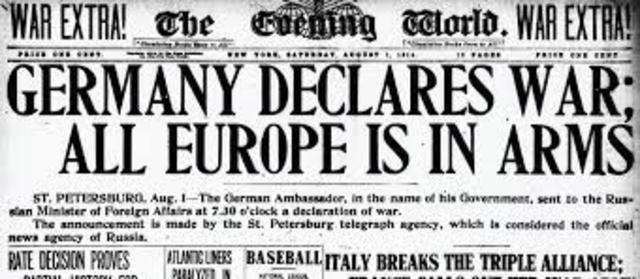 On August 1st, Germany declared war on Russia