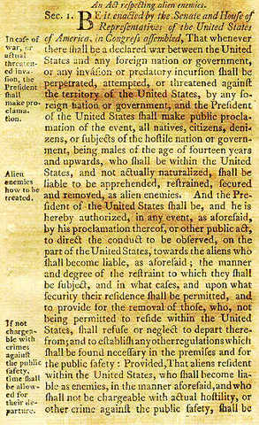 The Alien and Sedition Acts of 1798