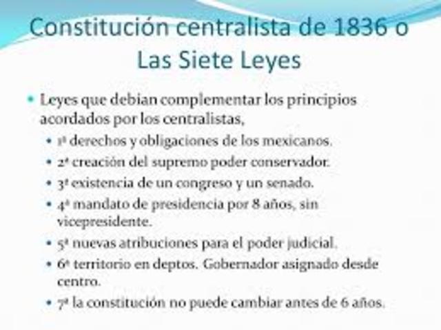 las siete leyes constitucionales de 1836
