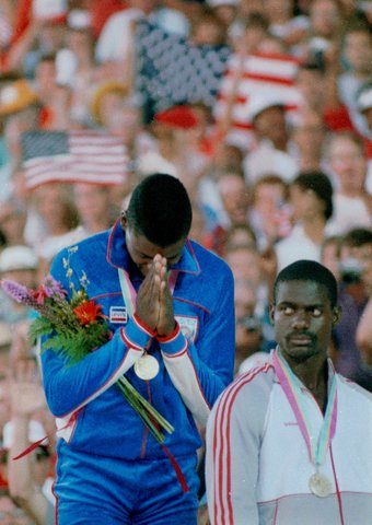 Carl Lewis wins first gold medal at 1984 Olympic Games in Los Angeles
