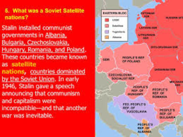 stalin creates satellite countries on eastern europe