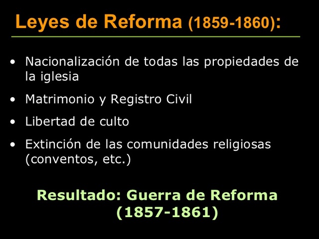 Leyes de reforma 1859-1860