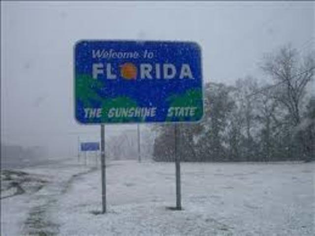 snow falls in florida