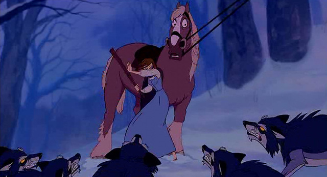 Belle flees the castle