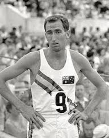 Herb Elliott winning the gold medal in the Men’s 1500-metre at the 1960 Rome Olympics in a world record time lowering his previous world record.