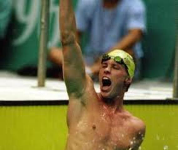 Kieren Perkins, the reigning Olympic champion, scraping into the final of the Men’s 1500-metre Freestyle at the 1996 Atlanta Olympics.