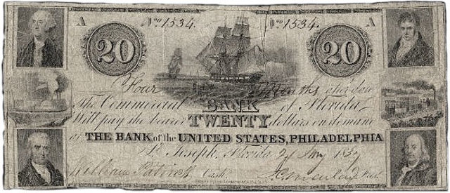 Depression begins with "Panic of 1837"