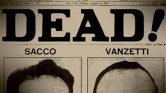 Sacco and Venzetti executed