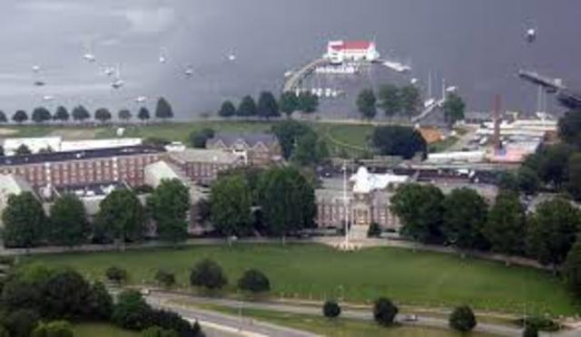 U.S. Coast Guard Academy moves to New London.