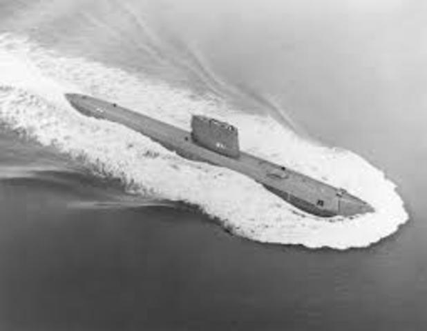 Nautilus, world's first atomic-Powered submarine, launched at Groton