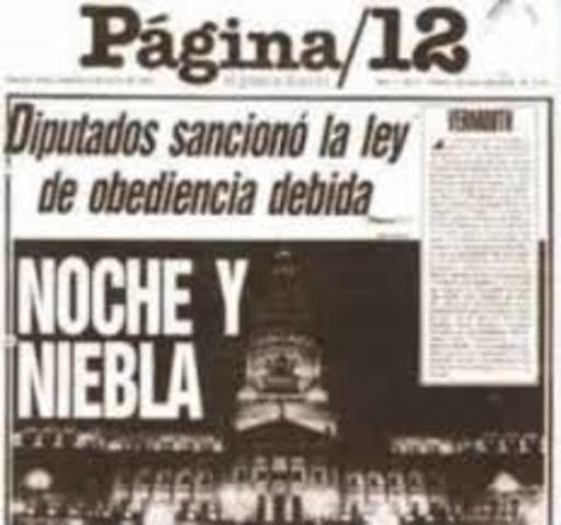 Ley de Obediencia Debida y y La Ley de Punto Final