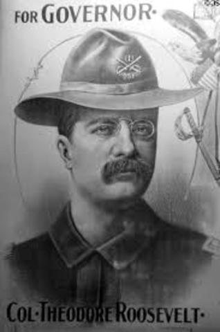 Governor Theodore Roosevelt is the first governor to take oath