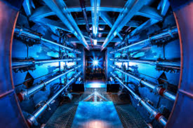 2010 - Quest for nuclear fusion clears key hurdle with the use of 192 laser beams to compress tiny balls of fuel made of deuterium and tritium.