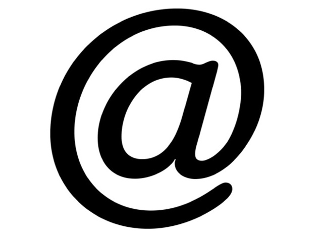 Использование значка @ в электронной почте