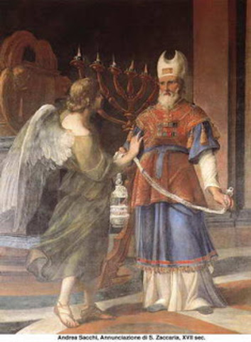 L'angelo Gabriele annuncia a Zaccaria la nascita di Giovanni Battista