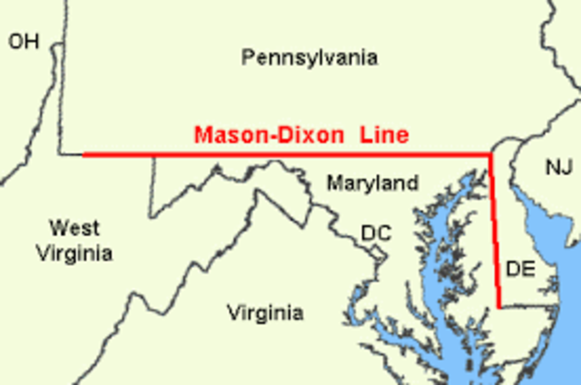 Maryland's northern boundary line