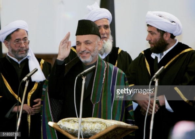 Hamid Karzai is inaugurated.