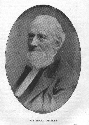 1840, Isaac Pitman programo un sistema de taquigrafía basado en tarjetas e intercambio postal con alumnos en Inglaterra.