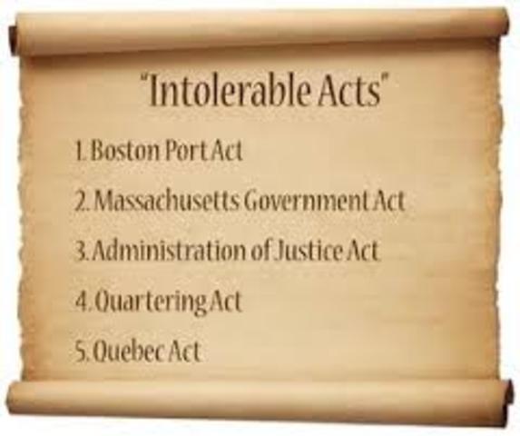 Oct 4, 1774  Intolerable Act