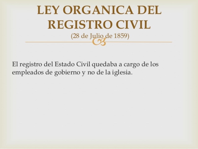 LEY ORGÁNICA DEL REGISTRO CIVIL