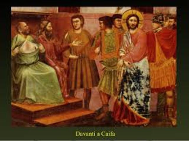 Gesù compare davanti Anna e Caifa