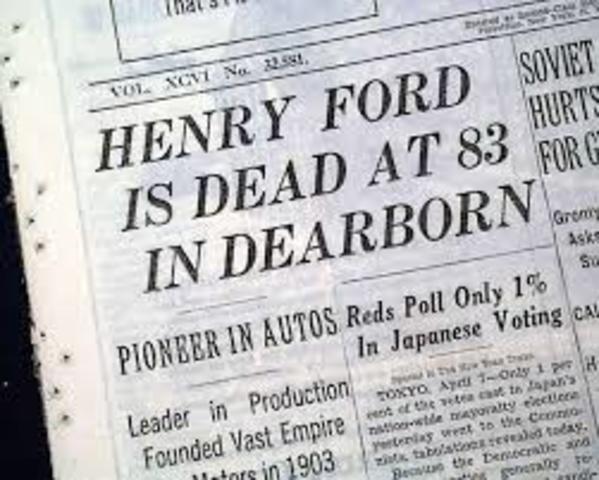 Death of Henry Ford