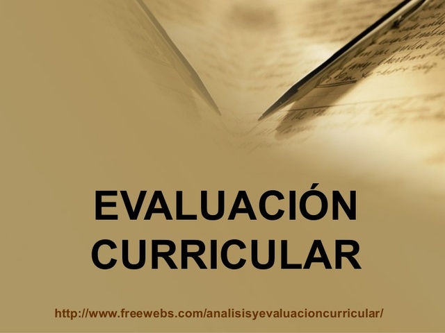 Teoría, Diseño y Evaluación Curricular