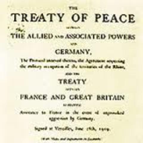 The Treaty Of Versaille is signed