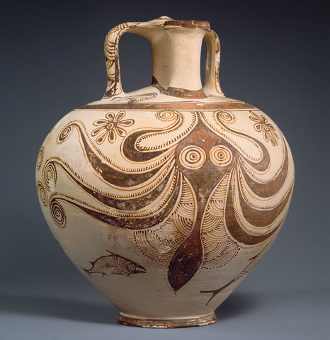 Mycenaeans are now showing Minoan influences in their artwork