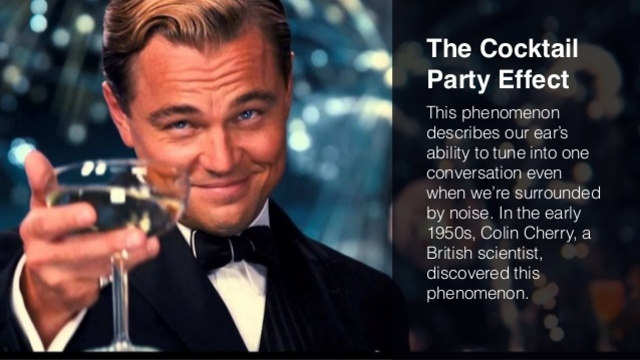 Efecto Fiesta de cóctel , experimento de Collin Cherry.