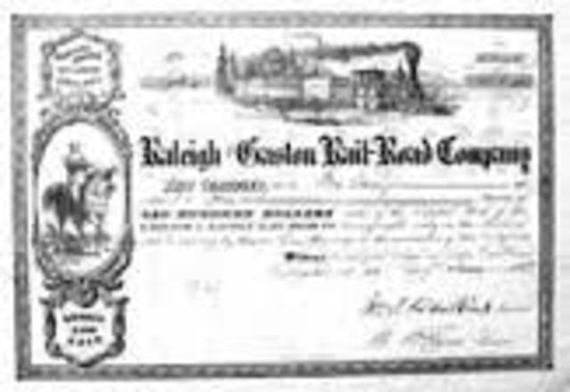 1834, the Wilmington and Raleigh Railroad Company was chartered