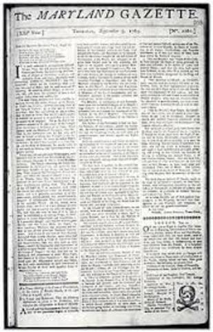 Maryland's Gazette founded
